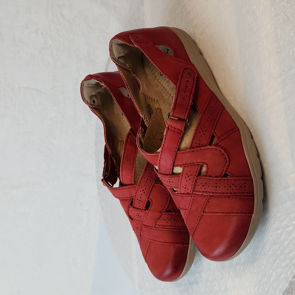 Earth Origins Rapid Teddy Leather Walking Loafer Cushioned Red Size 7 - Picture 5 of 12